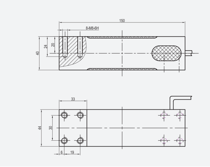 LP7160稱重傳感器安（ān）裝尺寸