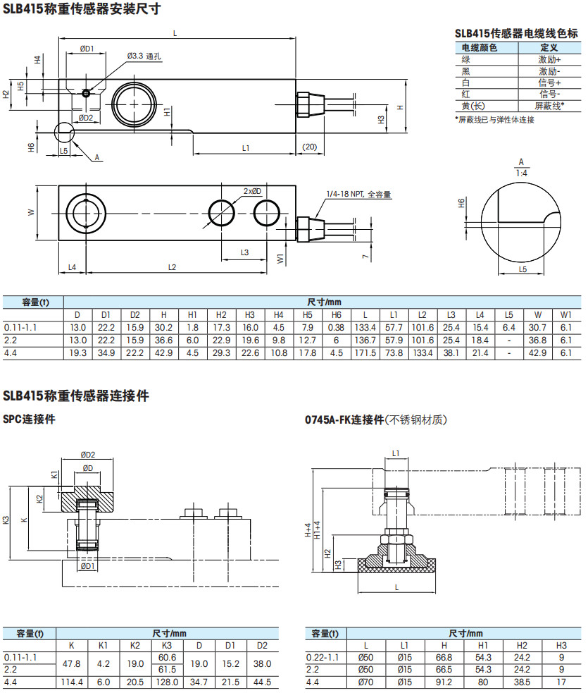 SLB415稱（chēng）重傳感器安（ān）裝尺（chǐ）寸